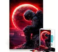 Jigsaw 1000 Pieces for Teenagers Astronaut on Red Planet Seamless Fit Art Brain Game Gift Rest Time Play Christmas Leisure Art (38x26cm)