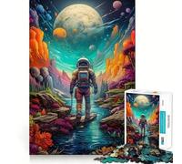 Jigsaw 1000 Pieces for Teenagers Astronaut Space Is Wild Seamless Fit Art Brain Game Gift Rest Time Play Christmas Leisure Art (50x75cm)