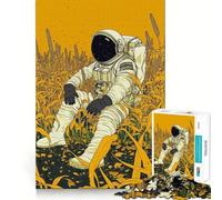 Jigsaw 1000 Pieces for Teenagers Astronaut Taking A Break Seamless Fit Art Brain Game Gift Rest Time Play Christmas Leisure Art (50x75cm)