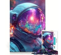 Jigsaw 1000 Pieces for Teenagers Astronaut's Reflection Clean Edge Game Thinking Game Play Slow Play Fun Birthday Activity (50x75cm)