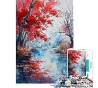Jigsaw 1000 Pieces for Teenagers Autumn Reflections Jigsaw for Adults Hands-on Game Home Decoration Parent-child Interaction (Size 50x75cm)