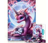 Jigsaw 1000 Pieces for Teenagers Baby Unicorn Cute Clean Edge Game Thinking Game Play Slow Play Fun Birthday Activity (50x75cm)
