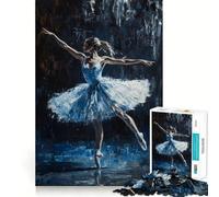 Jigsaw 1000 Pieces for Teenagers Ballet Dancer in Blue) Seamless Fit Art Brain Game Gift Rest Time Play Christmas Leisure Art (38x26cm)