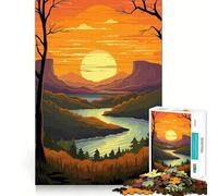 Jigsaw 1000 Pieces for Teenagers Beautiful Forest Neat Cut Decor Brain Exercise Toy Peace Game Play Christmas Fun Gift (38x26cm)