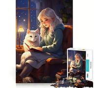 Jigsaw 1000 Pieces for Teenagers Beautiful Girl Exact Edge Art Problem Solve Fun Cozy Time Game Xmas Art Display (50x75cm)