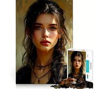 Jigsaw 1000 Pieces for Teenagers Beautiful Girl Exact Edge Art Problem Solve Fun Cozy Time Game Xmas Art Display (38x26cm)