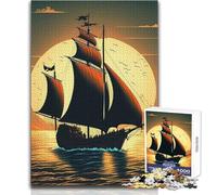 Jigsaw 1000 Pieces for Teenagers Beautiful Sailing Ship Relaxing Gentle Leisure Pursuit Fine Smooth Cut Craft Toy Size 38x52cm