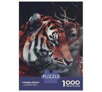 Jigsaw 1000 Pieces for Teenagers Bengal Tiger Deer Love Puzzle for Adults Relaxing Games Presents for Women for Is Ideal As A Gift 52x38cm/1000pcs