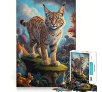 Jigsaw 1000 Pieces for Teenagers Beyond Bobcat Reality Exact Edge Art Problem Solve Fun Cozy Time Game Xmas Art Display (38x52cm)