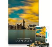 Jigsaw 1000 Pieces for Teenagers Big Ben London Neat Cut Decor Brain Exercise Toy Peace Game Play Christmas Fun Gift (38x26cm)