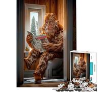Jigsaw 1000 Pieces for Teenagers Bigfoot on The Toilet Jigsaw 1000 Piece Educational Toy Improve Memory Christmas Birthday Gifts (50x75cm)