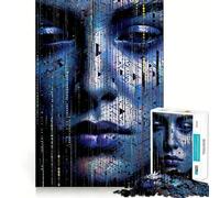 Jigsaw 1000 Pieces for Teenagers Binary Patterns Exact Edge Art Problem Solve Fun Cozy Time Game Xmas Art Display (38x26cm)
