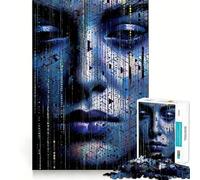 Jigsaw 1000 Pieces for Teenagers Binary Patterns Neat Cut Decor Brain Exercise Toy Peace Game Play Christmas Fun Gift (50x75cm)
