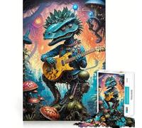 Jigsaw 1000 Pieces for Teenagers Biopunk Dino Jam Session Neat Cut Decor Brain Exercise Toy Peace Game Play Christmas Fun Gift (38x26cm)