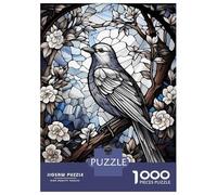 Jigsaw 1000 Pieces for Teenagers Bird Glass Window Puzzles for Adults Hands-on Game Enhance Memory Birthday And Unique Gifts 70x50cm/1000pcs