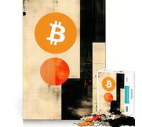 Jigsaw 1000 Pieces for Teenagers Bitcoin Crypto Art Neat Cut Decor Brain Exercise Toy Peace Game Play Christmas Fun Gift (50x75cm)