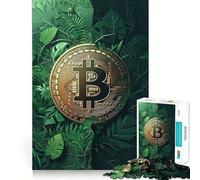 Jigsaw 1000 Pieces for Teenagers Bitcoin Crypto Jungle Exact Edge Art Problem Solve Fun Cozy Time Game Xmas Art Display (38x52cm)