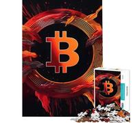 Jigsaw 1000 Pieces for Teenagers Bitcoin Splash Design Educational Game Learning Educational Toys Art Work Gifts Precision Cutting (Size 38x26cm)