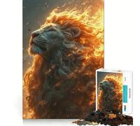 Jigsaw 1000 Pieces for Teenagers Black And Gold Lions Neat Cut Decor Brain Exercise Toy Peace Game Play Christmas Fun Gift (38x52cm)