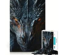 Jigsaw 1000 Pieces for Teenagers Black Dragons Wrath Precise Cut Art, Brain Exercise Toy, Relax Play Time, Birthday Fun Play (50x75cm)