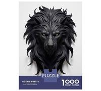 Jigsaw 1000 Pieces for Teenagers Black Lion Head Sculpture Jigsaws for Adults Brain Teaser Game Pattern Assembly Birthday And Unique Gifts 70x50cm/1000pcs