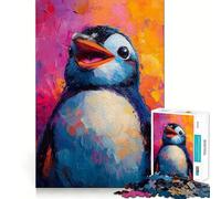 Jigsaw 1000 Pieces for Teenagers Blissful Cute Penguin Precise Cut Art, Brain Exercise Toy, Relax Play Time, Birthday Fun Play (38x26cm)