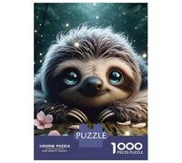 Jigsaw 1000 Pieces for Teenagers Blissful Smiling Sloth Puzzles for Adults Fun Games Stress Reliever Unique Gifts for Birthday And Christmas 70x50cm/1000pcs