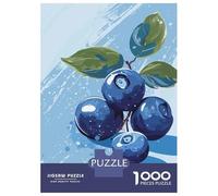 Jigsaw 1000 Pieces for Teenagers Blueberries on Blue Background Jigsaws for Adults Relax Games Birthday Present Unique Gifts for Birthday And Christmas 70x50cm/1000pcs