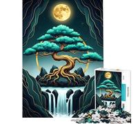 Jigsaw 1000 Pieces for Teenagers Bonsai Tree Waterfall Help The Brain Exercise Wall Art Home Decoration Toys Suitable for People Aged 14 And Above (38x52cm)