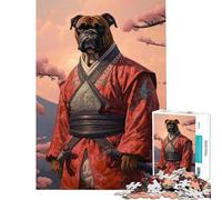 Jigsaw 1000 Pieces for Teenagers Boxer Dog The Samurai Jigsaw 1000 Piece Educational Toy Improve Memory Christmas Birthday Gifts (38x52cm)