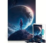 Jigsaw 1000 Pieces for Teenagers Boy Daydreaming Moon Clean Edge Game Thinking Game Play Slow Play Fun Birthday Activity (38x52cm)