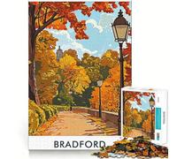 Jigsaw 1000 Pieces for Teenagers Bradford Autumn Path Sharp Cut Craft Mental Exercise Fun Chill Time Play Birthday Activity (50x75cm)