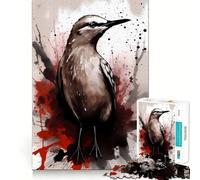 Jigsaw 1000 Pieces for Teenagers Brown Noddy Bird Painting Sharp Cut Craft Mental Exercise Fun Chill Time Play Birthday Activity (38x26cm)