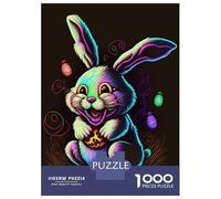 Jigsaw 1000 Pieces for Teenagers Bunny Colorful Jigsaws for Adults Brain Teaser Game Pattern Assembly Birthday And Unique Gifts 38x26cm/1000pcs