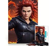 Jigsaw 1000 Pieces for Teenagers Burning Red Head Precise Edge Art Mind Training Fun Quiet Game Time Birthday Art Gift (38x52cm)