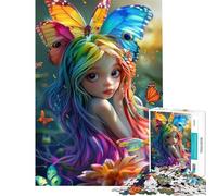Jigsaw 1000 Pieces for Teenagers Butterfly Fairy Help The Brain Exercise Wall Art Home Decoration Toys Suitable for People Aged 14 And Above (38x26cm)