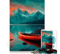 Jigsaw 1000 Pieces for Teenagers Camping by The Lake Painting Precise Edge Art Mind Training Fun Quiet Game Time Birthday Art Gift (38x26cm)