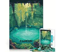 Jigsaw 1000 Pieces for Teenagers Cancun Cenote Dive Precise Edge Art Mind Training Fun Quiet Game Time Birthday Art Gift (50x75cm)
