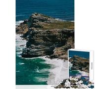 Jigsaw 1000 Pieces for Teenagers Cape of Good Hope Relax Games Difficult Challenge Anti-Stress Toys with Fully Interlocking Randomly Shaped Pieces (38x26cm)