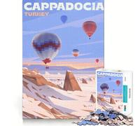 Jigsaw 1000 Pieces for Teenagers Cappadocia Hot Air Balloons Precise Edge Art Mind Training Fun Quiet Game Time Birthday Art Gift (38x26cm)