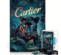 Jigsaw 1000 Pieces for Teenagers Cartier Panther Majesty Precise Edge Art Mind Training Fun Quiet Game Time Birthday Art Gift (50x75cm)