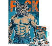 Jigsaw 1000 Pieces for Teenagers Cat Brawler Meme Puzzle for Adults Toy Wall Decor Enhance Memory Birthday And Unique Gifts (size 38x52cm)