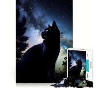 Jigsaw 1000 Pieces for Teenagers Cat Galaxy Animal Nature Precise Edge Art Mind Training Fun Quiet Game Time Birthday Art Gift (38x26cm)