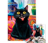 Jigsaw 1000 Pieces for Teenagers Cat Madness Educational Game Learning Educational Toys Art Work Gifts Precision Cutting (Size 38x52cm)
