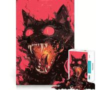 Jigsaw 1000 Pieces for Teenagers Cat On Fire Precise Cut Art Smart Brain Toy Relax Play Time Birthday Activity (50x75cm)