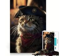 Jigsaw 1000 Pieces for Teenagers Cat Pirates IV Exact Edge Art Smart Mind Activity Cozy Time Game Birthday Art Gift (50x75cm)