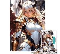 Jigsaw 1000 Pieces for Teenagers Celestial Warrior Angel in Gilded Armor Puzzles for Adults Hands-on Game Enhance Memory Unique Gifts for Birthday And Christmas (Size 38x52cm)