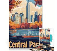 Jigsaw 1000 Pieces for Teenagers Central Park NYC Skyline Sharp Cut Craft Mental Exercise Fun Chill Time Play Birthday Activity (38x26cm)