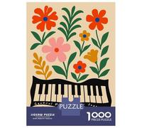 Jigsaw 1000 Pieces for Teenagers Central Park Summer Jazz Floral Piano Jigsaws for Adults Brain Teaser Game Pattern Assembly Birthday And Unique Gifts 52x38cm/1000pcs