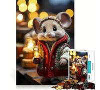 Jigsaw 1000 Pieces for Teenagers Cheerful Mouse Chic Fine Joint Fun Brain Teasing Play Cozy Game Play Birthday Game Gift (50x75cm)